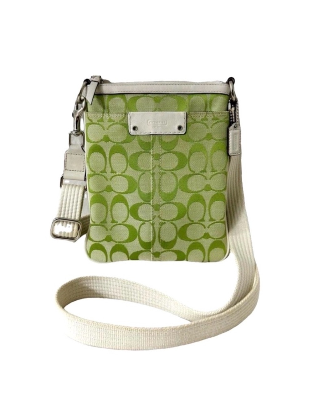 Coach Rare Signature Logo Canvas Leather Swingpack